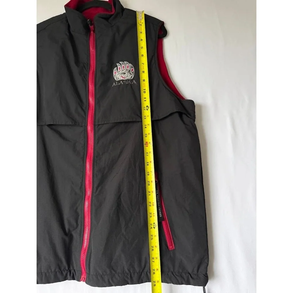 Princess Cruises Alaska Reversible Vest Men‎ M Black Embroidered Travel Outdoor
